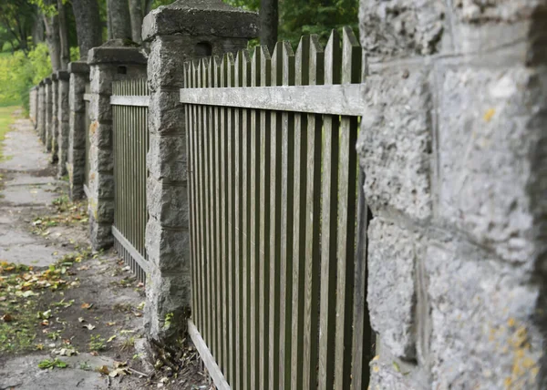 Blick Auf Den Alten Holzzaun — Stockfoto