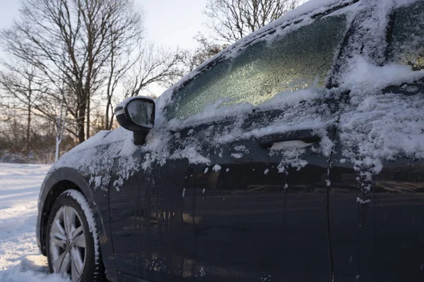 吹雪後の車外の景色 — ストック写真