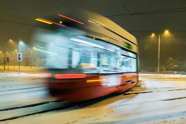 View Red Tram Motion — Stock Photo, Image