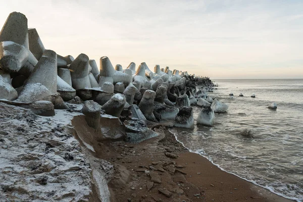 Icing Northern Breakwater Liepaja — Stock Photo, Image