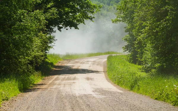 Landscape Dusty Country Road Sunny Summer Day — Stock Photo, Image