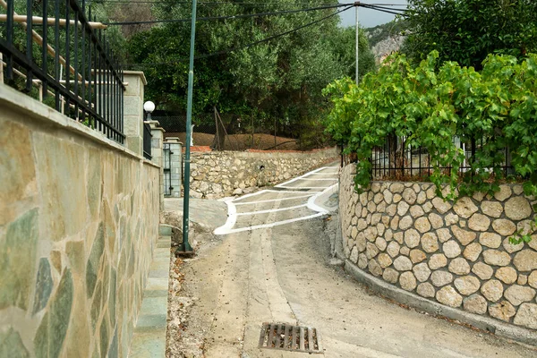 Blick Auf Die Straße Auf Der Griechischen Insel — Stockfoto