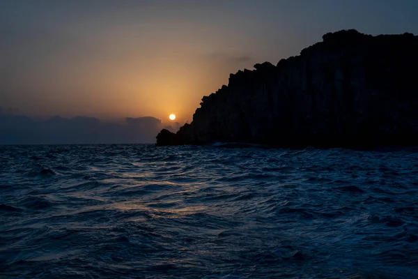 Puesta Sol Isla Grecia — Foto de Stock