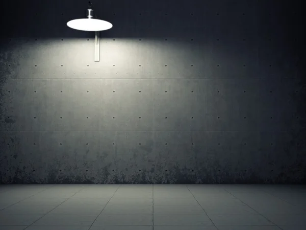 Vuile betonnen muur verlicht — Stockfoto