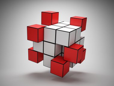 Design of abstract cubes clipart