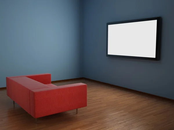 Zimmer mit TV und Sofa — Stockfoto