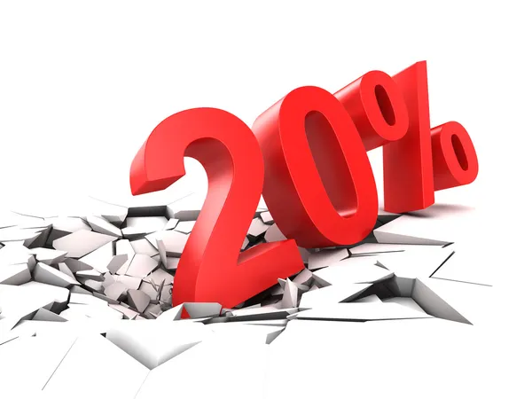 20% zniżki — Zdjęcie stockowe