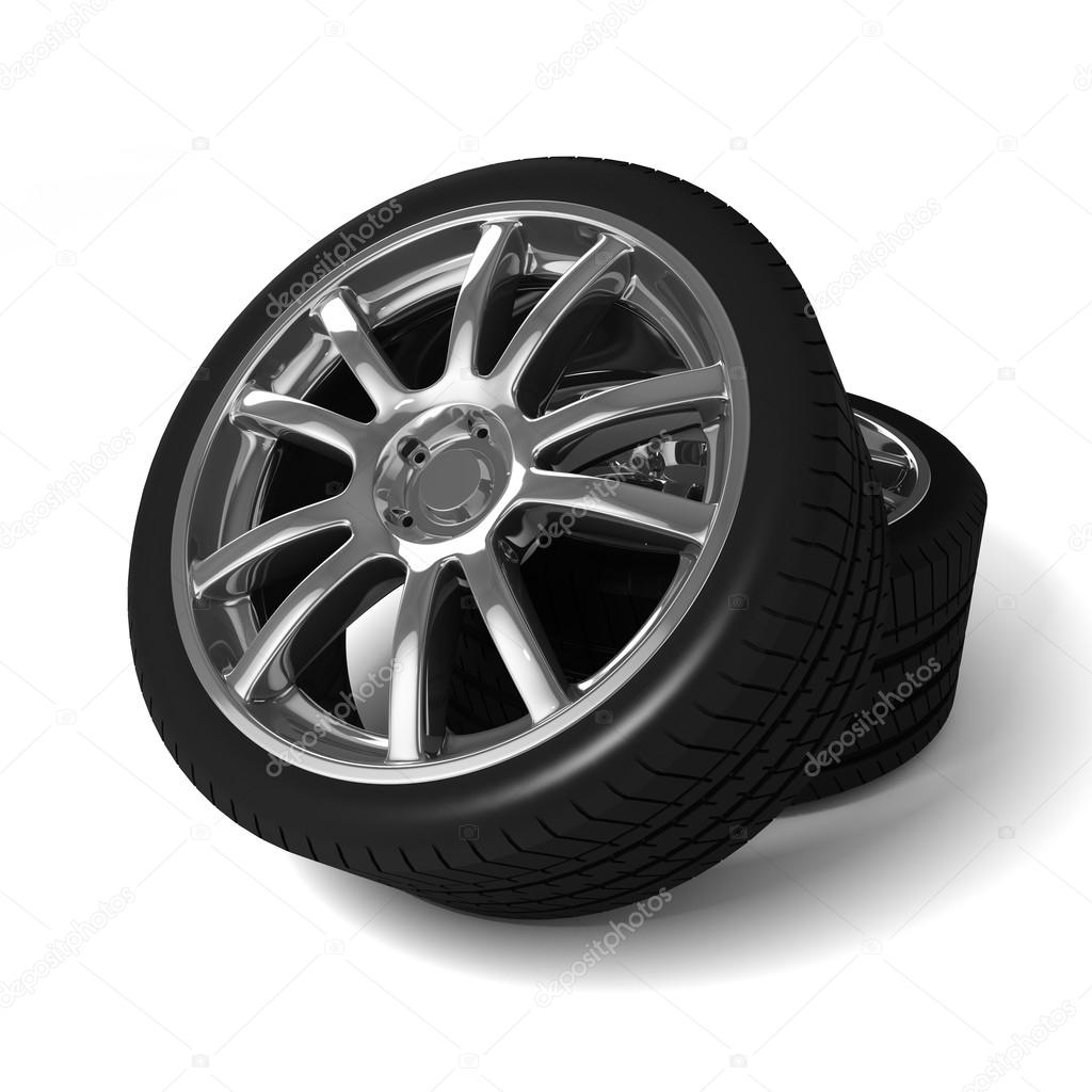 Car wheels with tires