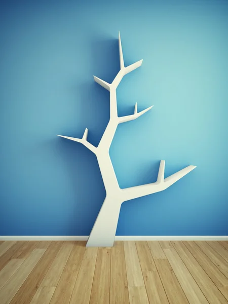 Bookshelf on wall — Stock Photo, Image