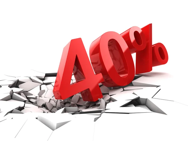 40% korting — Stockfoto