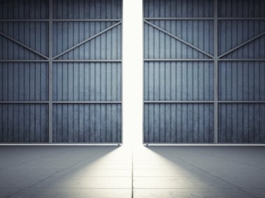 hangar kapıları gelen ışık