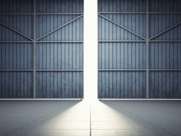 hangar kapıları gelen ışık