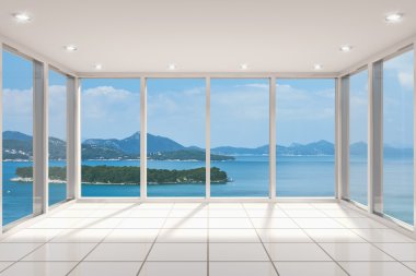 boş modern lounge alanı ile büyük Cumba