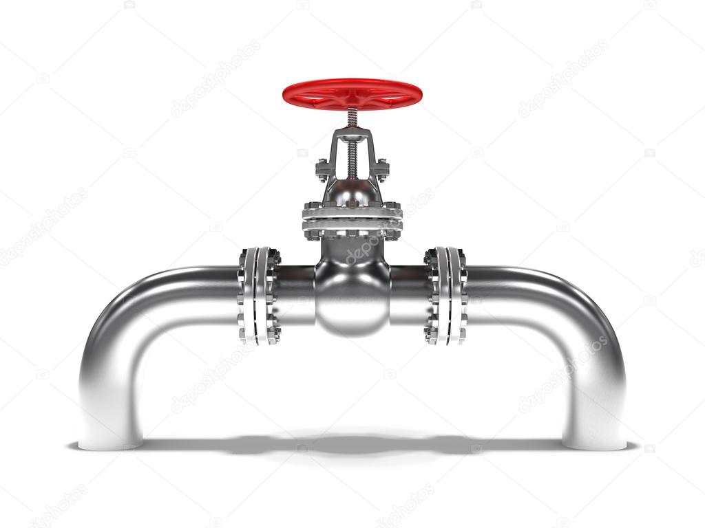 Pipeline with red valve