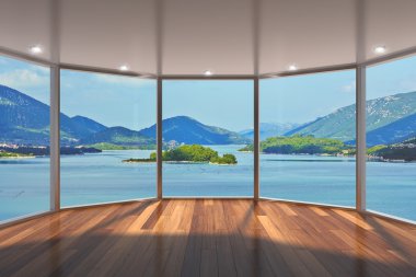 boş modern lounge alanı ile büyük Cumba