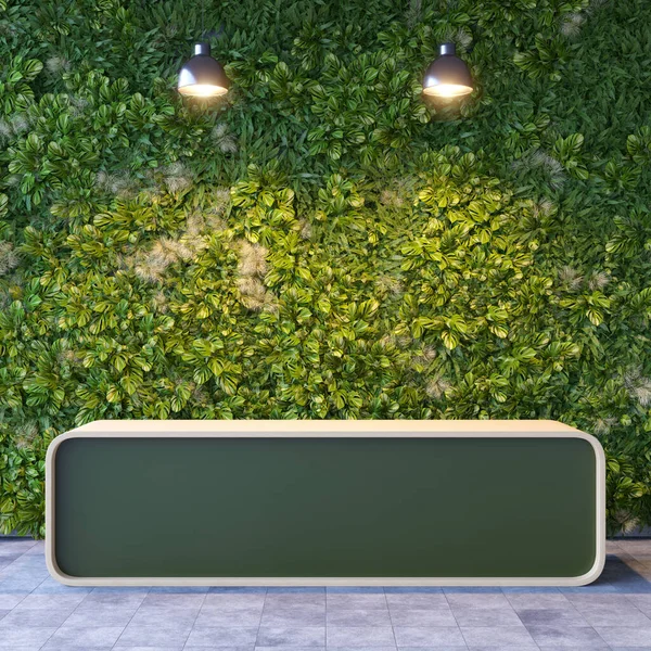 Reception Office Blank Corporate Style Green Plants Decoration Illustration Rendering — Stock Photo, Image