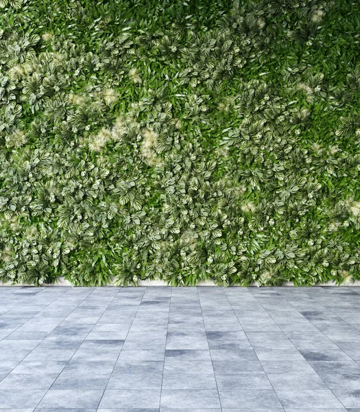 Parete Verticale Del Giardino Decorazione Verde Delle Piante Illustrazione Rendering — Foto Stock