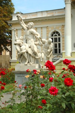Sculptural group Laokoon in front of archaeological Museum ,Odes clipart