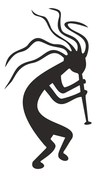 Kokopelli - símbolo tribal, divindade de fertilidade de nativo americano — Vetor de Stock