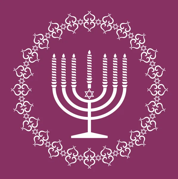 Sfondo festa menorah ebraica, illustrazione vettoriale — Vettoriale Stock