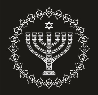 menorah ile Yahudi dini tatil vektör arka plan