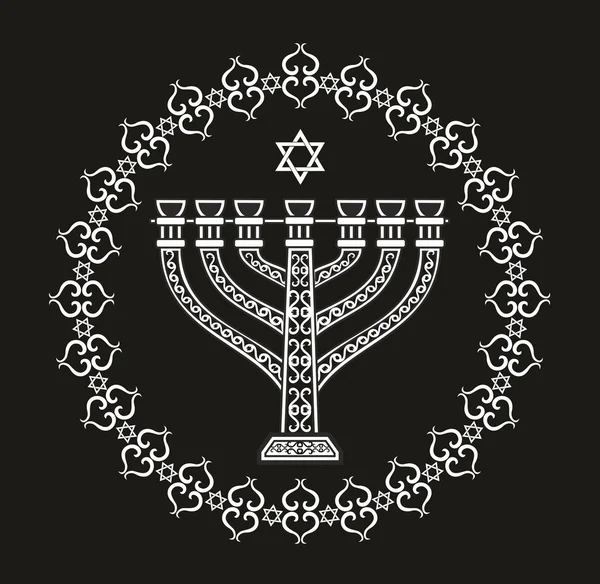 Judío religioso vacaciones vector fondo con menorah — Archivo Imágenes Vectoriales