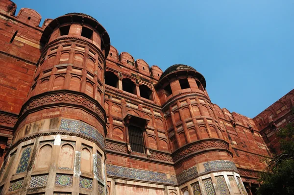 Röda fortet i Agra - berömda landmärke, Indien, uttar pradesh — Stockfoto