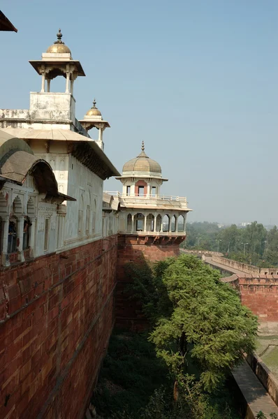 Widok z muru fort agra, uttar pradesh, Indie — Zdjęcie stockowe