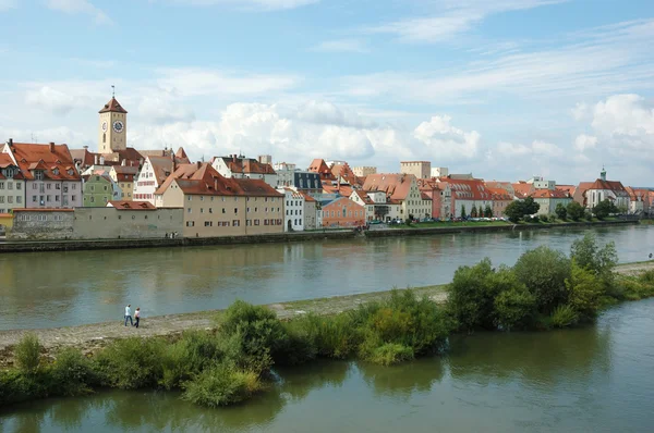 Panorama da antiga cidade bonita Regensburg, Baviera, Alemanha — Fotografia de Stock