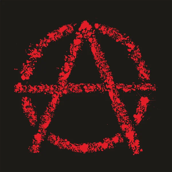 Grunge simbolo di anarchia, illustrazione vettoriale — Vettoriale Stock