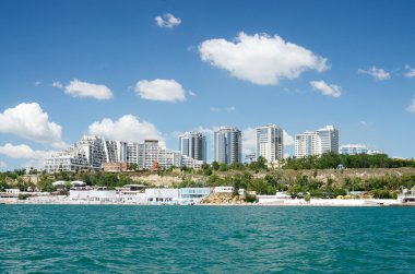 Odessa city seashore with new urban districts, Ukraine clipart