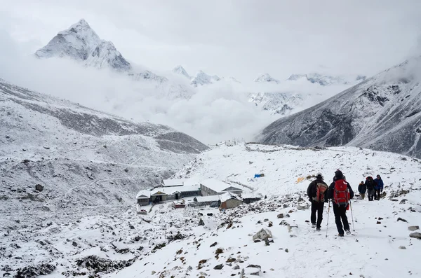 Caminata al campamento base del Everest, Gorakshep, Nepal — Foto de Stock