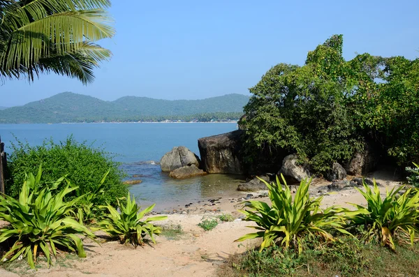 Hermosa playa de Palolem en Goa del Sur tiene maravilloso Mar Arábigo, India —  Fotos de Stock