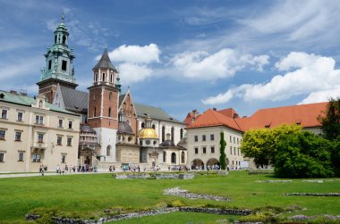 Wawel royal castle ve krakow, Polonya Katedrali ziyaret turist