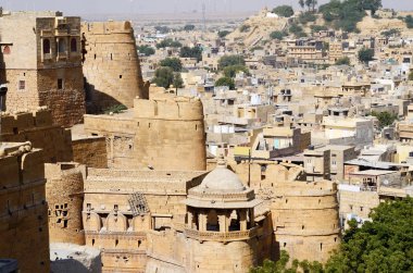 Altın jaisalmer şehri fort rajasthan, Hindistan, Asya'dan görünüm