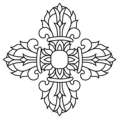 Kutsal Budist dini sembol - vajra veya dorje, vektör
