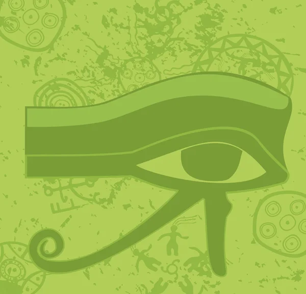 Grunge egyptské Horovo oko, staré božstvo, náboženský symbol, vektor — Stockový vektor