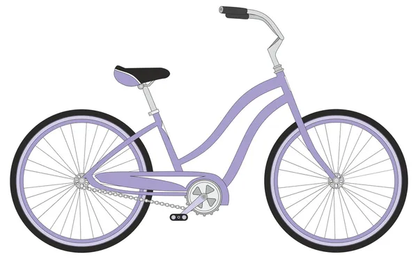 Retro mulher esporte bicicleta em um fundo branco, vetor — Vetor de Stock