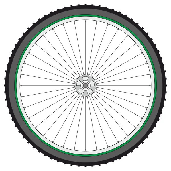 山地自行车车轮在白色的背景，它制作图案矢量 — 图库矢量图片