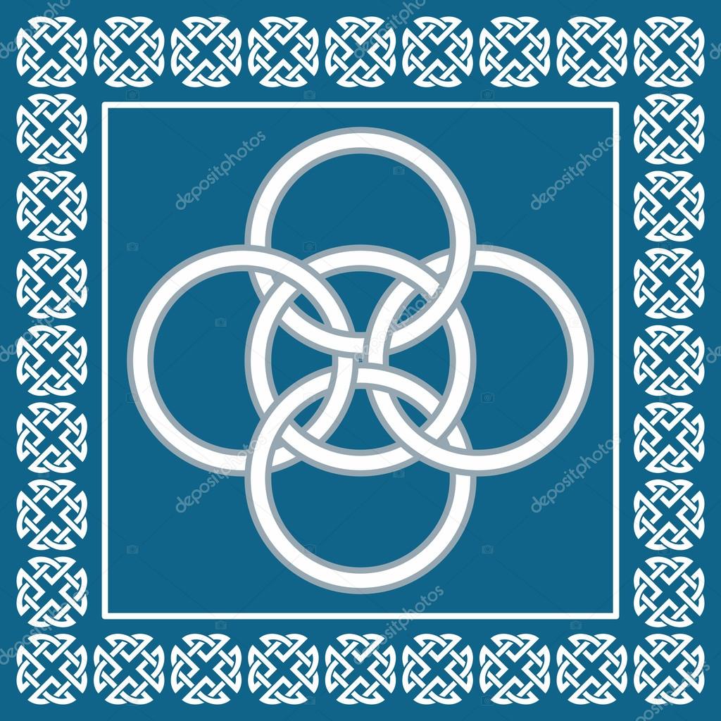 Celtic Five Fold knot ,symbolizes integration of four elements,vector