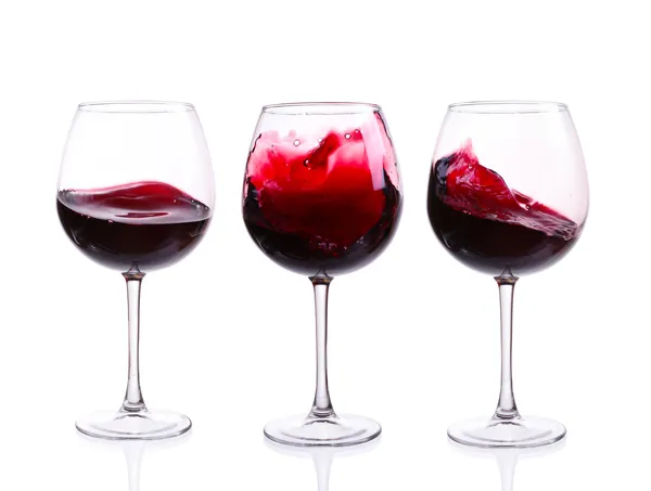 Set di bicchieri con vino rosso — Foto Stock