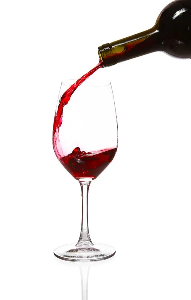 Red wine poured in a glass — Stock Photo, Image