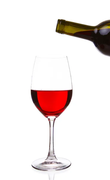 Red wine poured in a glass — Stock Photo, Image