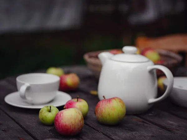 Красивая осень натюрморт в яблоневом саду — стоковое фото