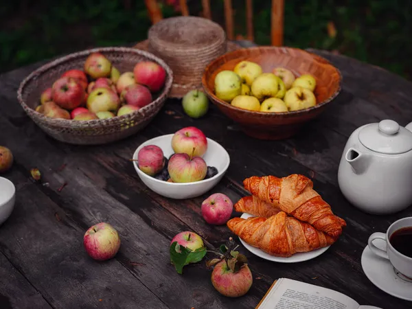 Hermosa naturaleza muerta de otoño en huerto de manzanas —  Fotos de Stock