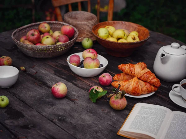 Hermosa naturaleza muerta de otoño en huerto de manzanas —  Fotos de Stock