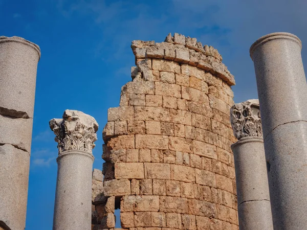 Ruïnes Van Hellenic Stadspoorten Van Oude Griekse Stad Perge Perga — Stockfoto