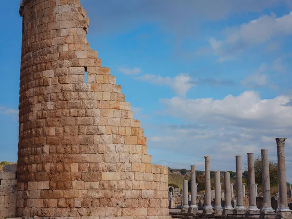 Ruínas Cidade Helênica Portões Antiga Cidade Grega Perge Perga Uma — Fotografia de Stock