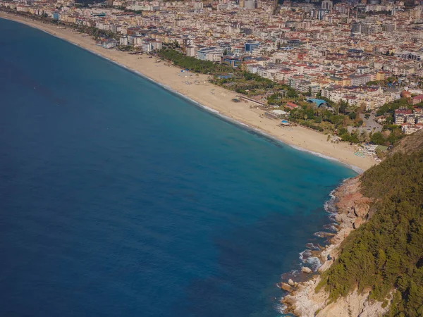 Alanya Pavo Paseo Invierno Por Mar Mediterráneo Vista Ariel Del — Foto de Stock