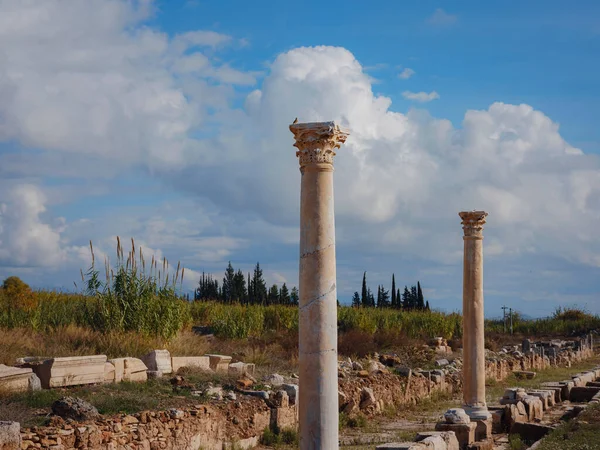 Agora Zuilen Met Grote Hemel Uitzicht Perge Perga Oude Griekse — Stockfoto